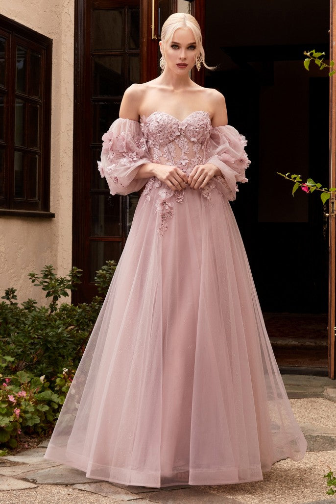 STRAPLESS OFF THE SHOULDER GOWN-CD962
